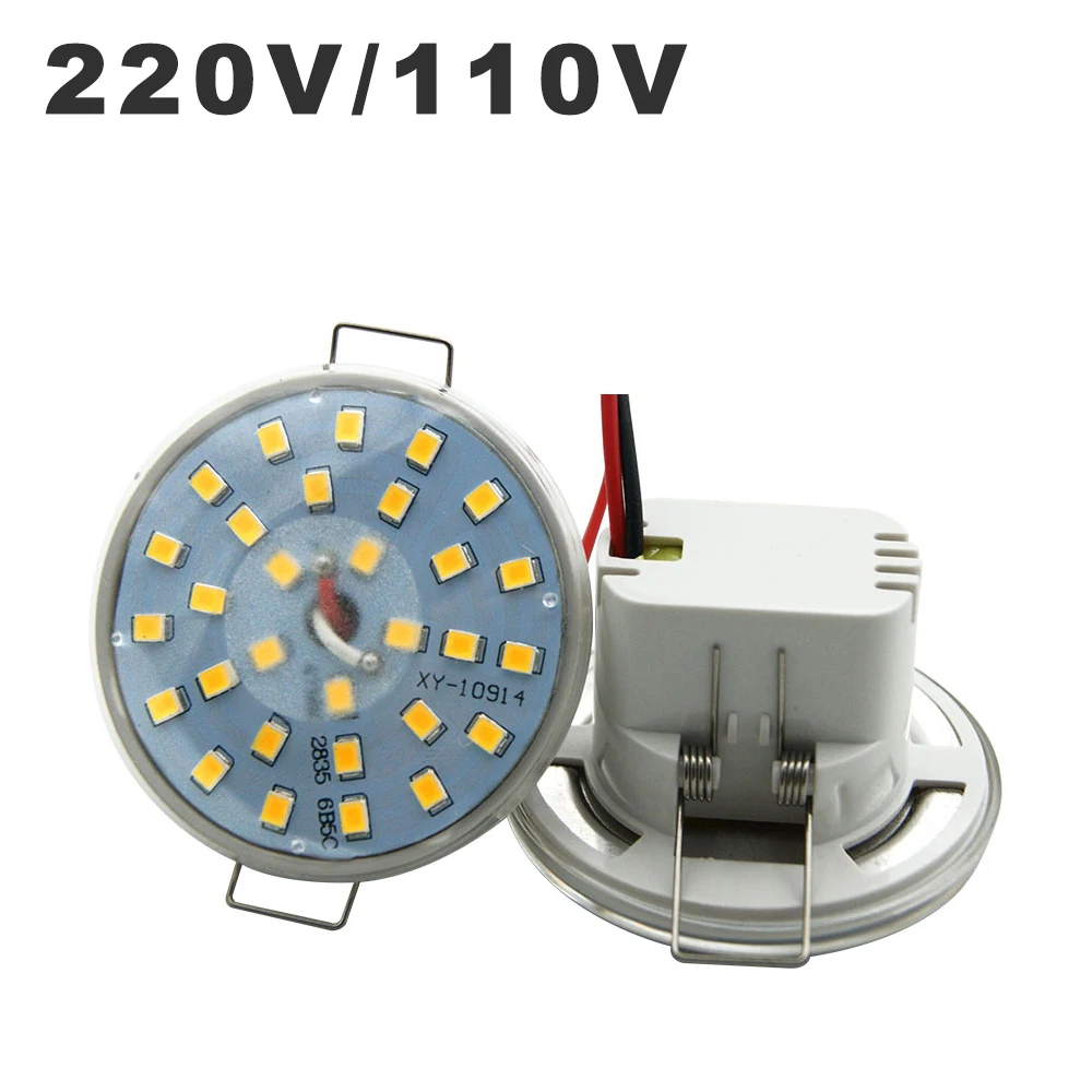 220V 110V Đèn LED Âm Trần Downlight Đèn Tích Hợp Đèn Cup 3W 5W Đèn LED 6W Ampoule SpotLight Tròn ốp Trần Đèn Dù LED Corn Bulb