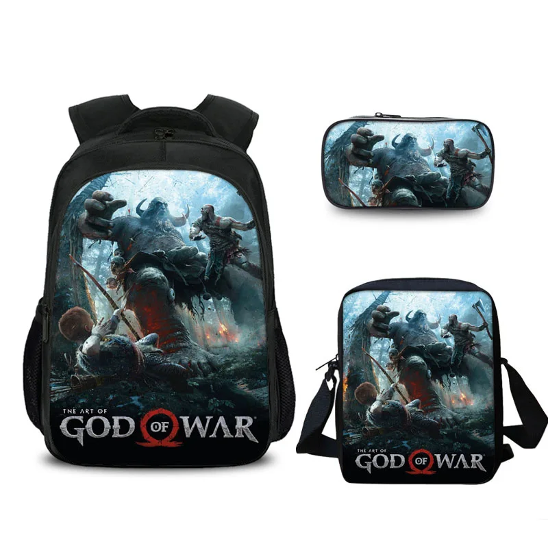 3 Pcs/Set Game God of War 4 Kratos Printed Children School Bags for Teenage Boy Girls Students Daily Backpack Mochila Escolar 20