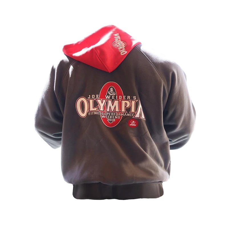 Olympia-Sweat à capuche zippé en coton pour hommes, sweat-shirt de musculation, manteau de finition de marque sportive, sweats à capuche