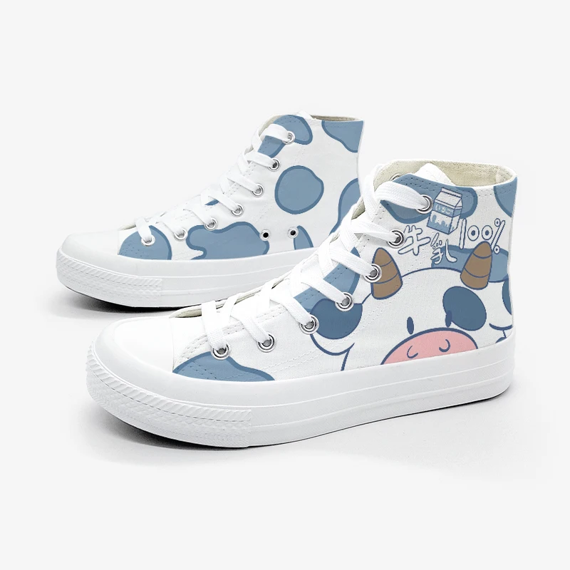 Amy und Michael 2021New Stil Weibliche Mädchen Turnschuhe Studenten Anime Cartoon Hand Bemalte Leinwand Schuhe Hallo Tops Retro Plimsolls