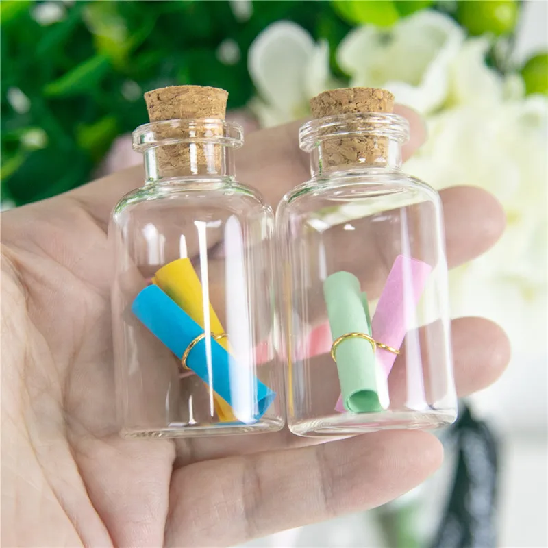 

22ml Transparent Glass Bottles Cork Empty Glass Bottle Jars Vials Container 30*55*12.5mm 50pcs/lot Wholesale Bottles