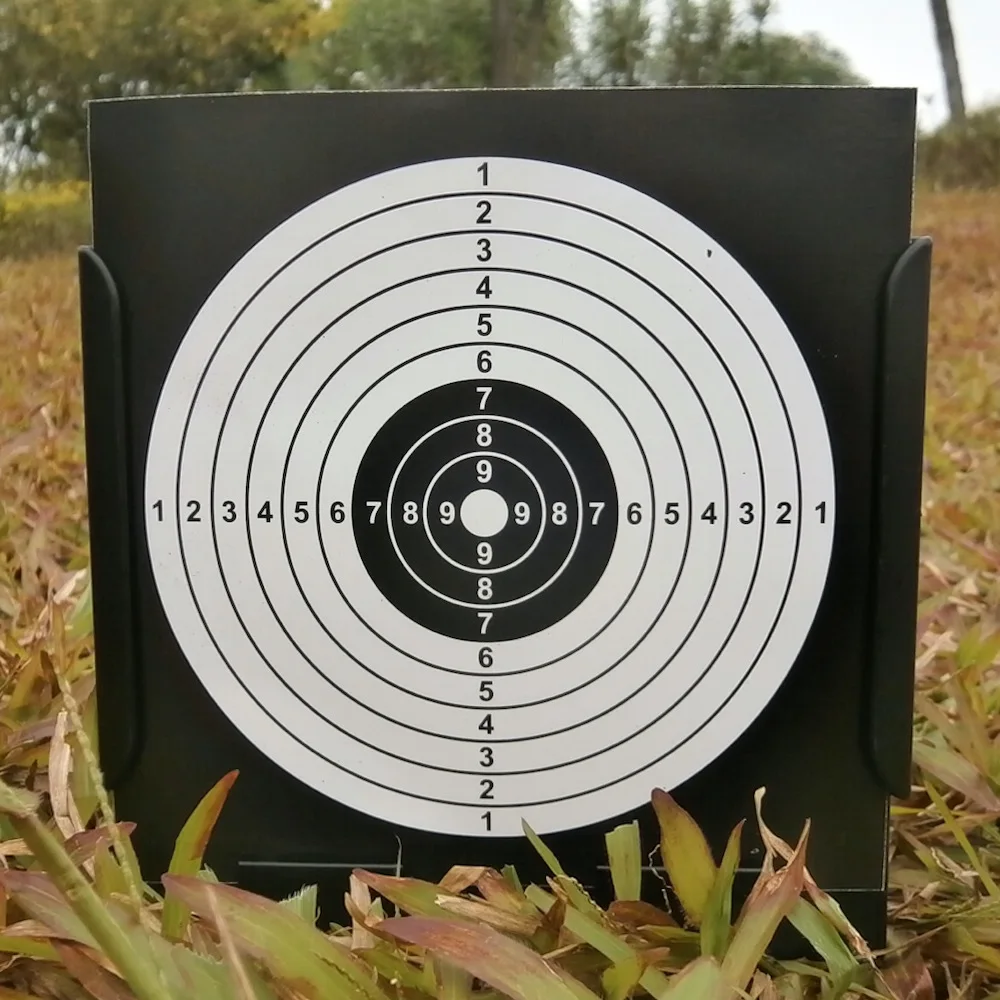 5.50"*5.50"(14cmx14cm) Square Black Pellet Trap+20 All-Black Paper Targets for AirRifle, Airgun, PelletGun, Steel & Plastic BBs