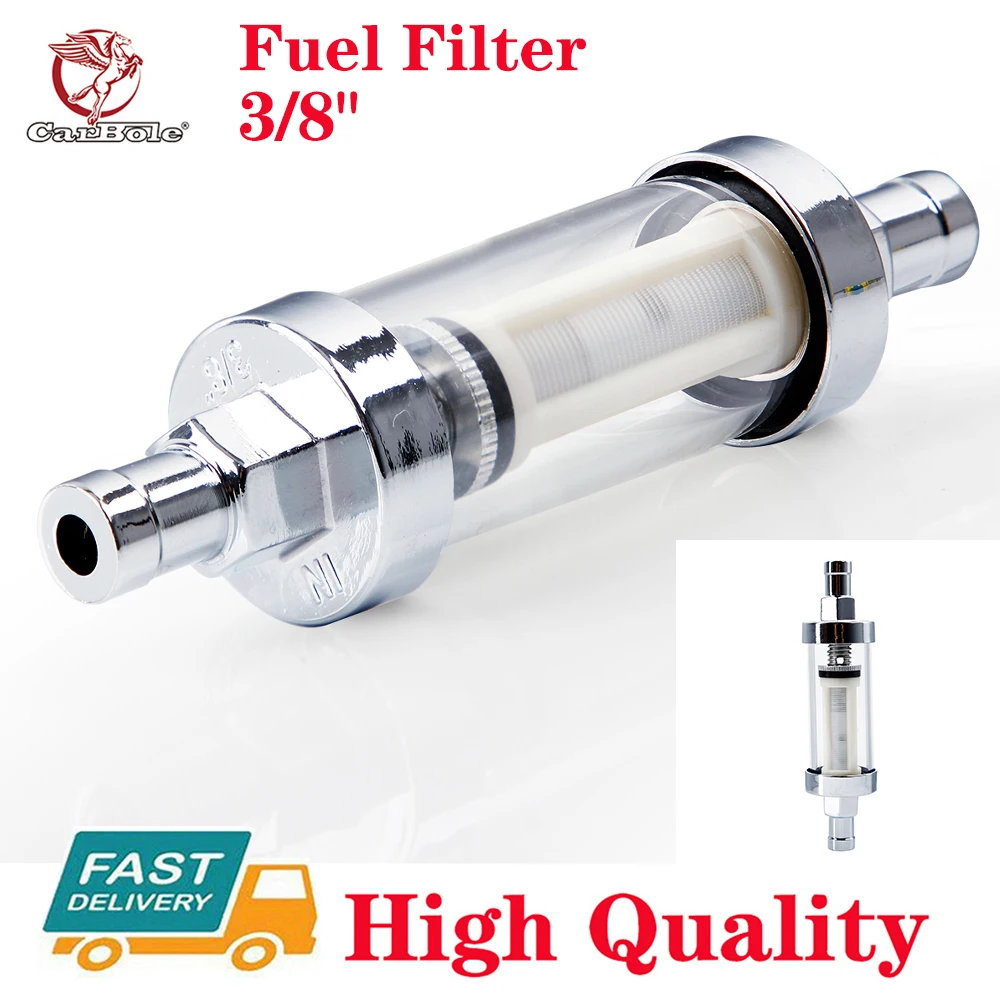 Universal Gas Diesel Fuel Filter Clear View Car Petrol Diesel Inline 3/8\