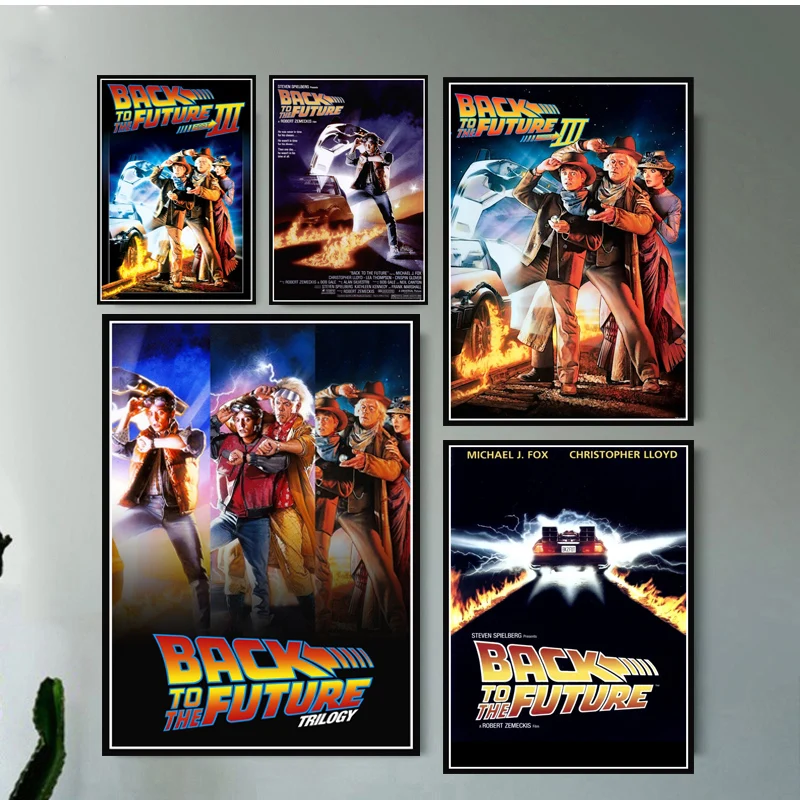 

Back To The Future 1 2 3 Classic Movie Film Poster And Prints Wall Art Canvas Painting Wall Pictures Home Decor quadro cuadros