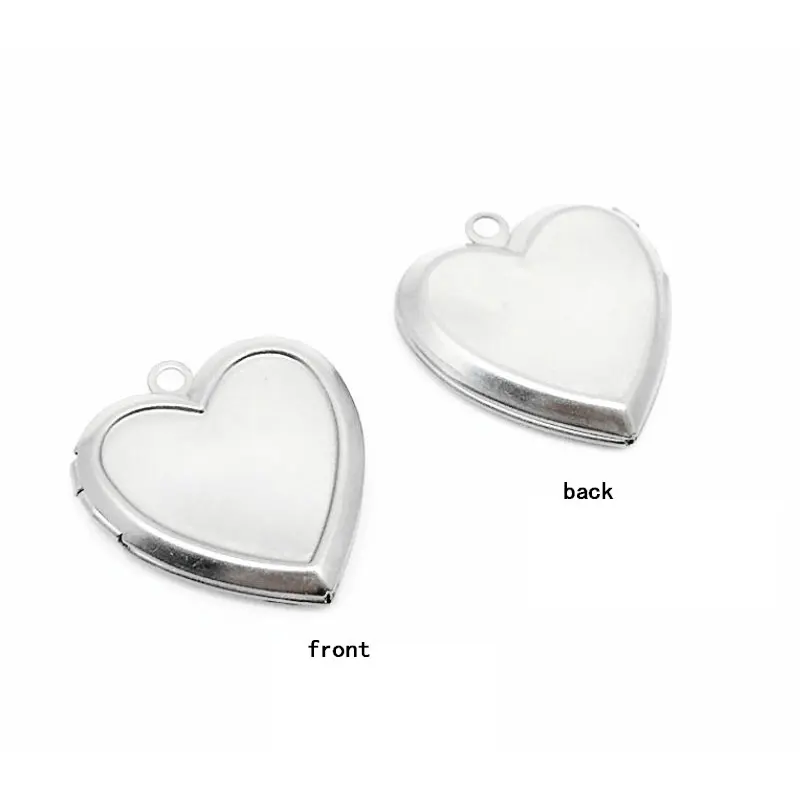 Wholesale 20pc/lot DIY Photo Frame Stainless Steel Mirror Heart Charms Locket Pendant Jewelry Making Family Memories Gift