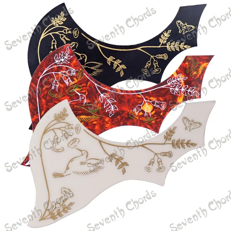 1 Pcs Hummingbird Flower Folk Acoustic Guitar Pickguard Pick Guard Anti-scratch Plate (JPHN-RED-02)