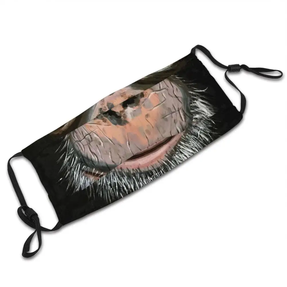 Aap Weet Masker Volwassen Kind Wasbare Pm2.5 Filter Logo Creativiteit Aap Chimpansee Ogen Gezicht Dieren Natuur Acryl