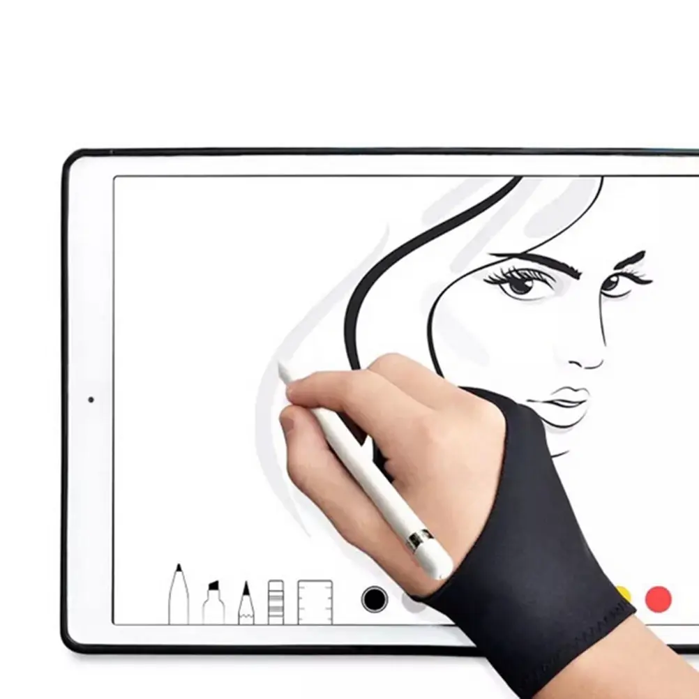 Lila 2 Finger Anti-fouling Handschuh, sowohl Für Rechts Und Links Hand Künstler Zeichnung Für Alle Grafiken Zeichnung Tablet