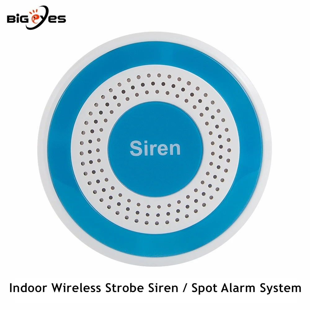 PGST 433MHz Indoor Wireless Siren with Strobe Light Wireless Spot Alarm System for Intruder Alarm System 110dB Wireless Horn