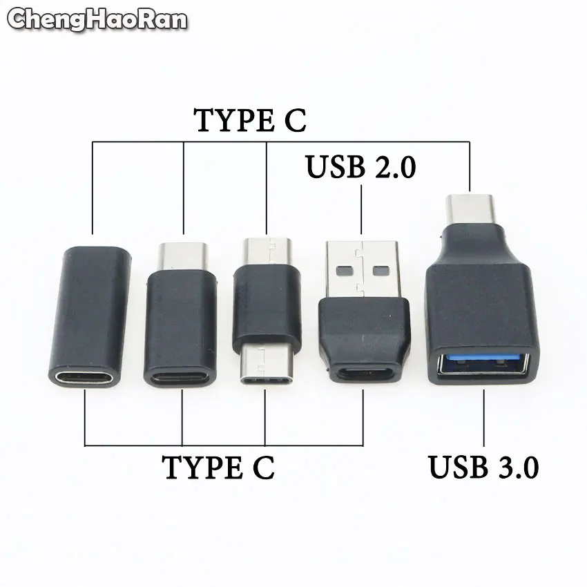 ChengHaoRan 1ชิ้นประเภท C ชาย USB-C ประเภท C หญิง OTG Adapter อะแดปเตอร์ USB 3.0 2.0ถึง USB C สาย Mini Adapter Converter