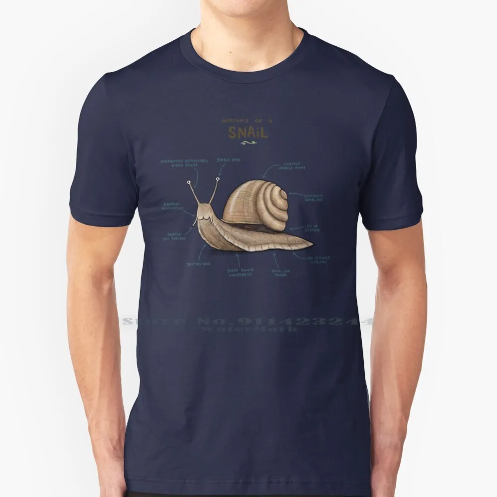 Anatomy Of A Snail T Shirt Cotton 6XL Anatomy Snails Slugs Cute Funny Comedy Science Mollusk Kawaii Shell Ladyaxolotl Allotment