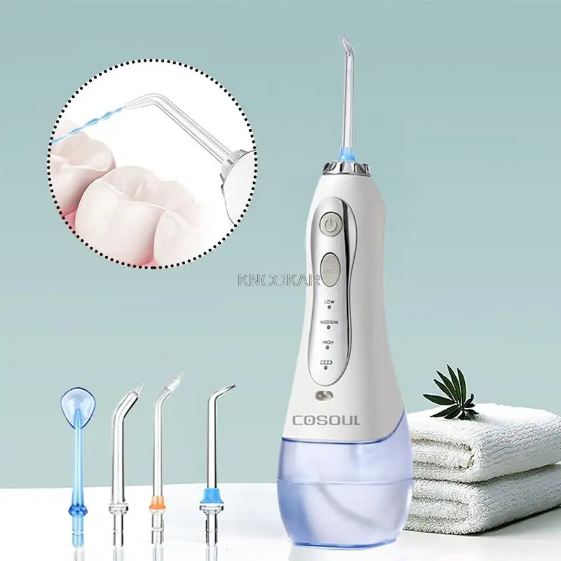 Monddouche Usb Oplaadbare Water Floss Draagbare Dental Water Flosser 5 Modi Jet 300Ml Monddouche Dental Tanden Cleaner + 5 Jet