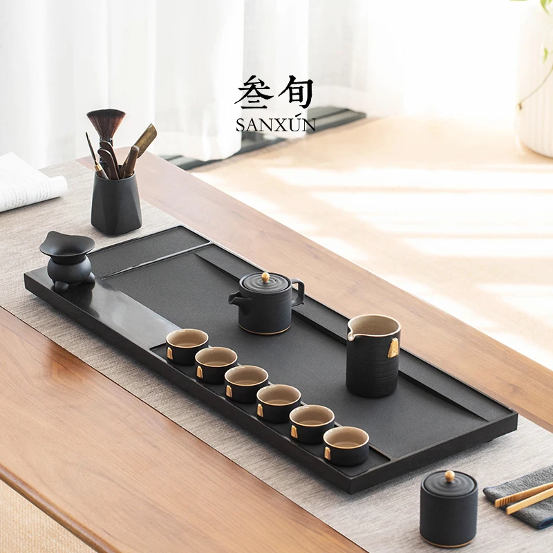 

Aesthetic Tea Set Tray Black Porcelain Chinese Tea Pot and Cup Set Portable Gift Box Tetera Porcelana Teaware Sets BG50TS