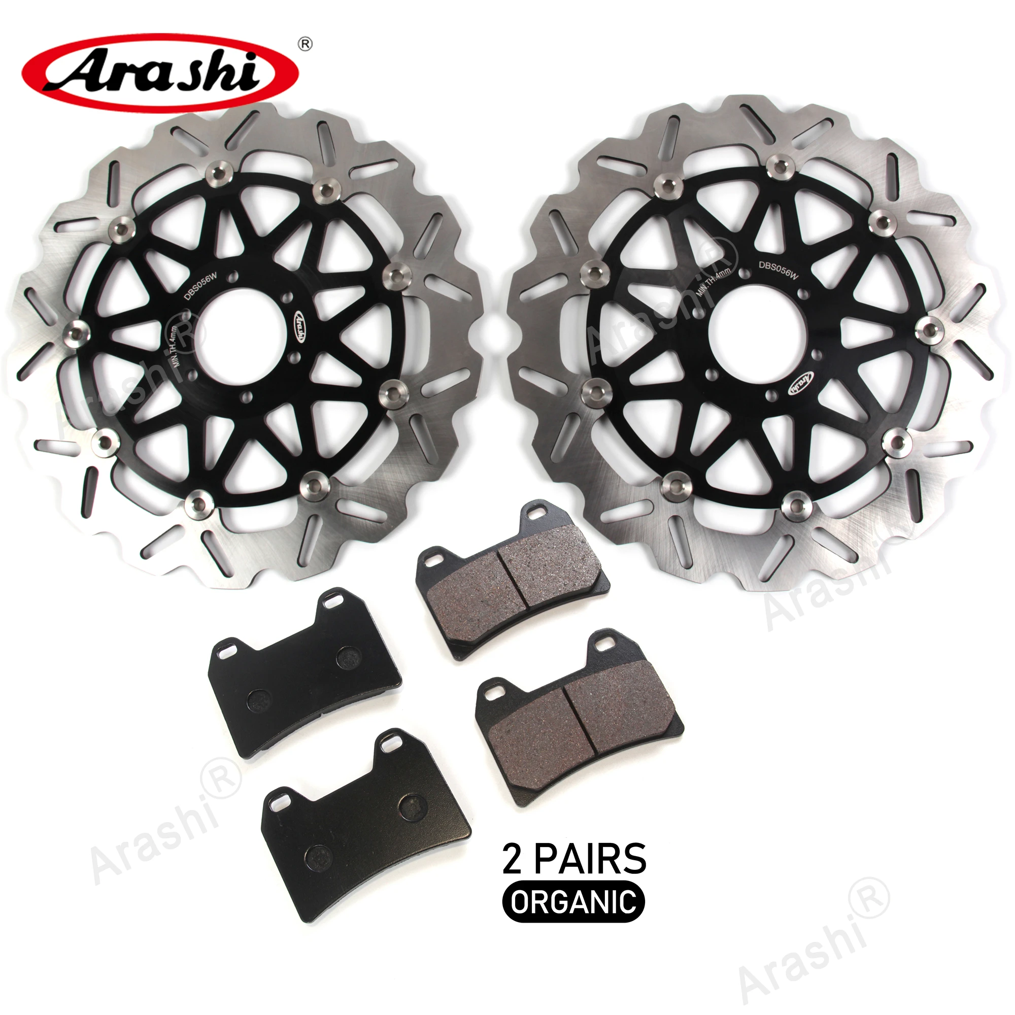 ARASHI CNC Floating Front Brake Discs Disk Rotors Pads For DUCATI ST4 S 996 2001-2005 /  ST4 S 996 ABS 2003 / ST4 916 1999-2002