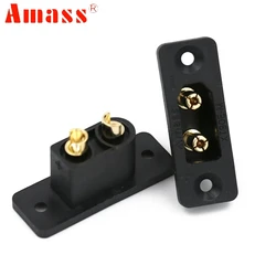 AMASS Black XT90E-M Battery Connection Plug Gold-Plated Male Connector DIY Connecting Parts for XT90 RC Aircraft Drone FPV