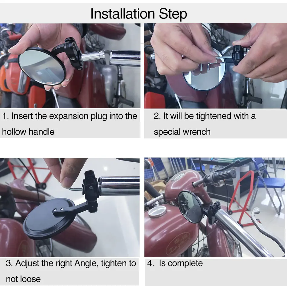 Zsdtrp 18Mm Universal Motorcycle Spiegel Aluminium Zwart Handvat Bar End Achteruitkijkspiegel Zij Spiegels Motor Accessoires