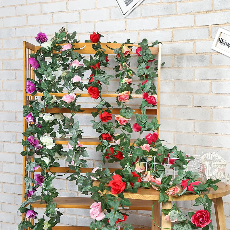 

Artificial Silk Rose Vine Peony Vine Wall Hanging Flower Decoration Vine Home Wedding Garden Decoration Hanging Flower Vine