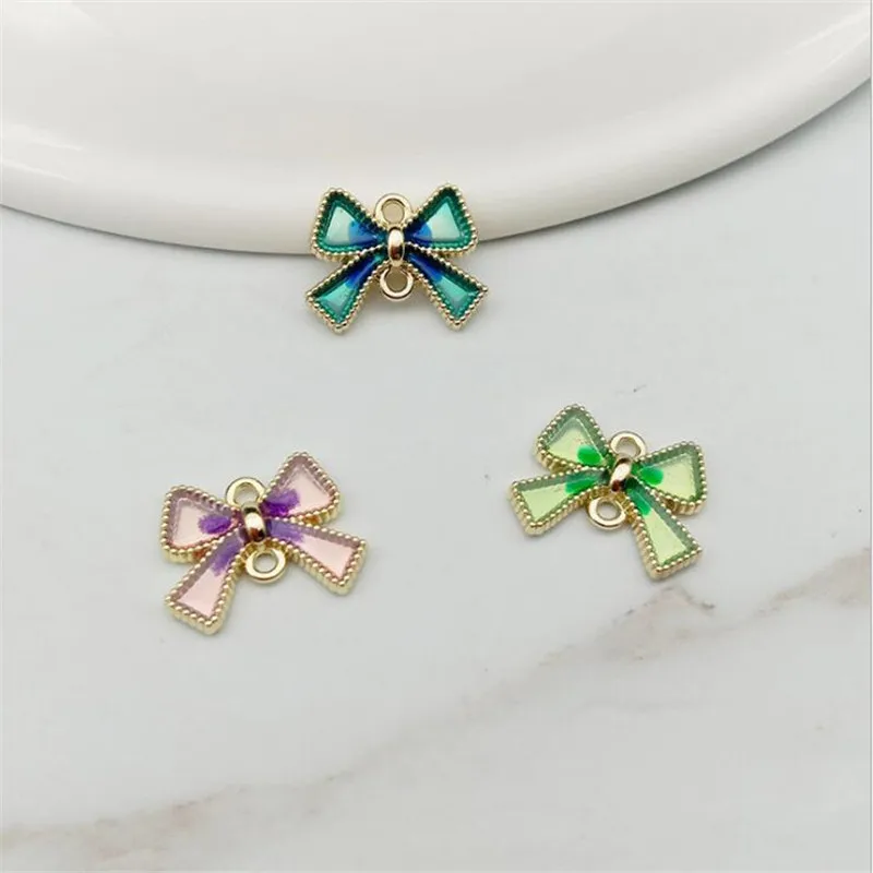 10pcs/lot New Creative Drip Knotbow Charms Connectors For DIY Fashion Earrings accessories Pendant jewelry findings Materials