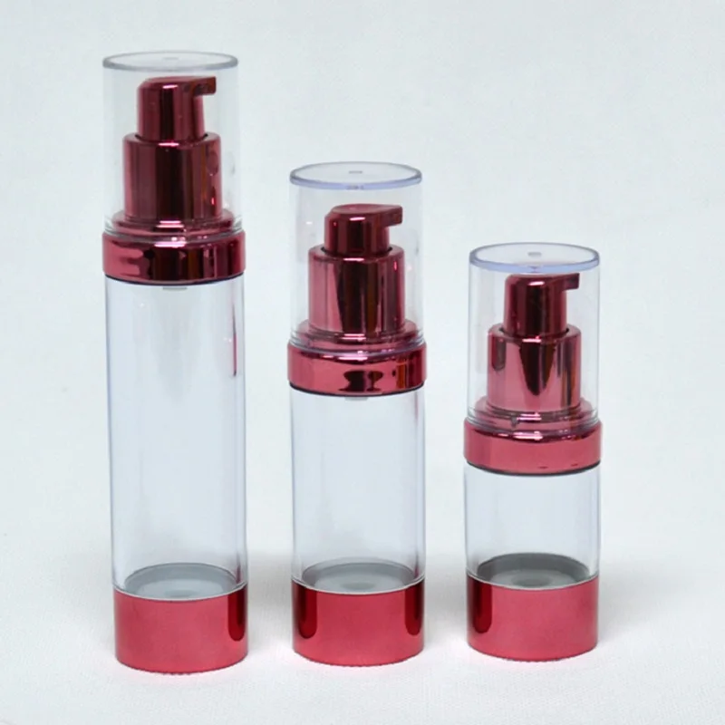 50ML wine red plastic airless pump bottle for lotion/emulsion/serum/liquid sunscreen whitening essence skin care packing