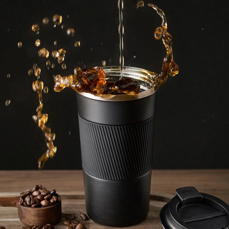 

Creative Stainless Steel Coffee Mug Vacuum Insulation Cup Double-layer Business Travel Car Thermos Flask Tumbler 380ml 510ml