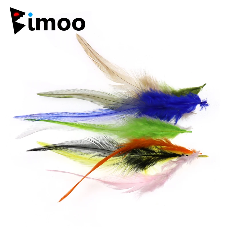 

Bimoo 50pcs Fly Tying Rooster Saddle Hackle Feathers Cock Schlappen Feathers for Steelhead Salmon Flies Bass Saltwater Streamer