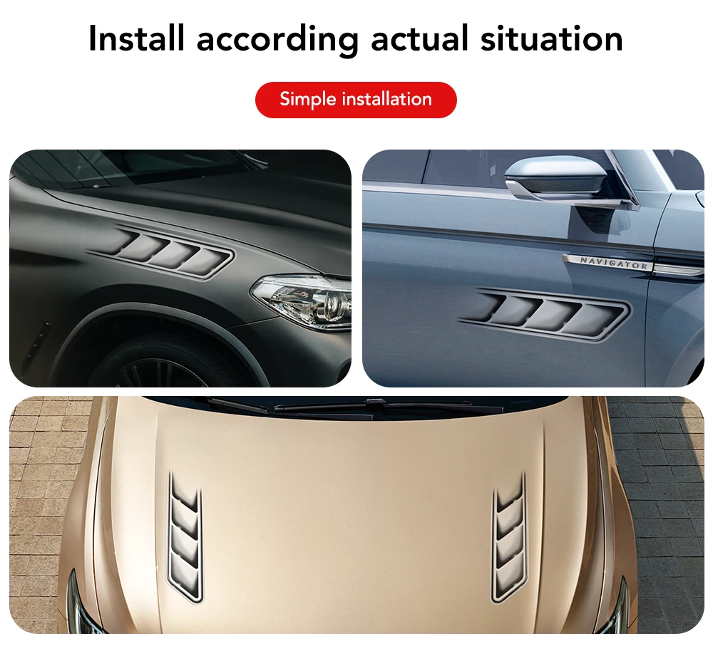 Creative Car Styling 3D Fake Vents Decoration Vents Stickers Funny