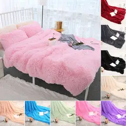 80x120cm Soft Blanket Fluffy Shaggy Warm Bed Sofa Bedspread Bedding Sheet Throw Blanket Solid Color Blanket Comfortable Bedding
