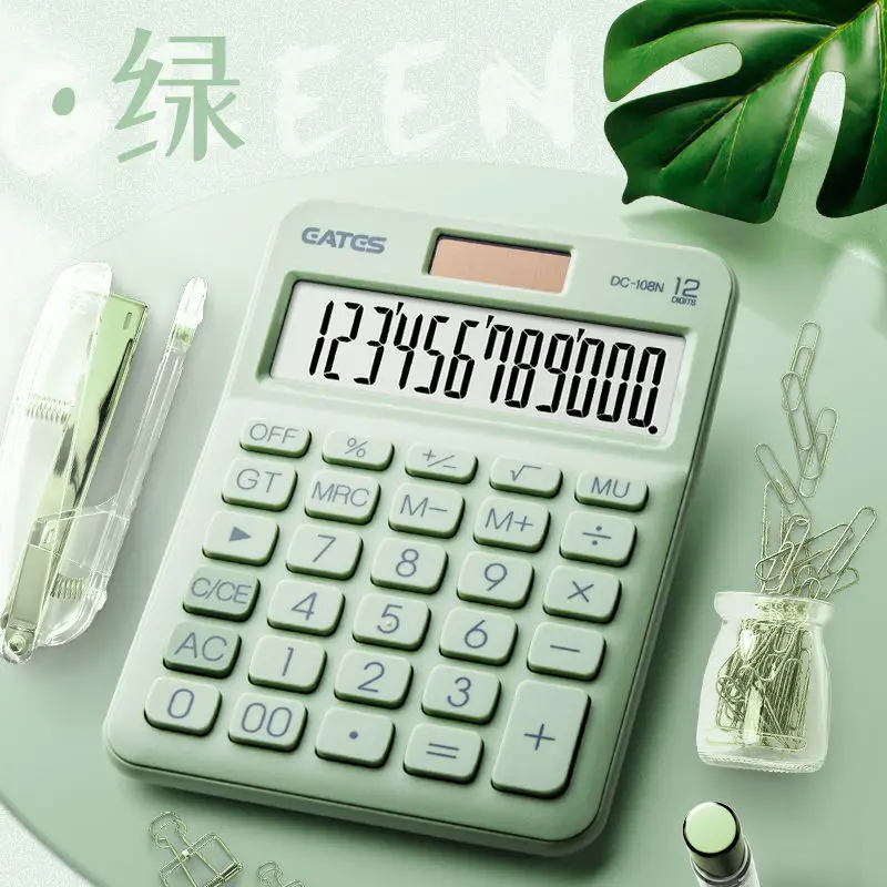 12 Digit Desk Solar Mini Calculator Big Buttons Financial Business Accounting Tool For School Student Small Comercial  Supplies