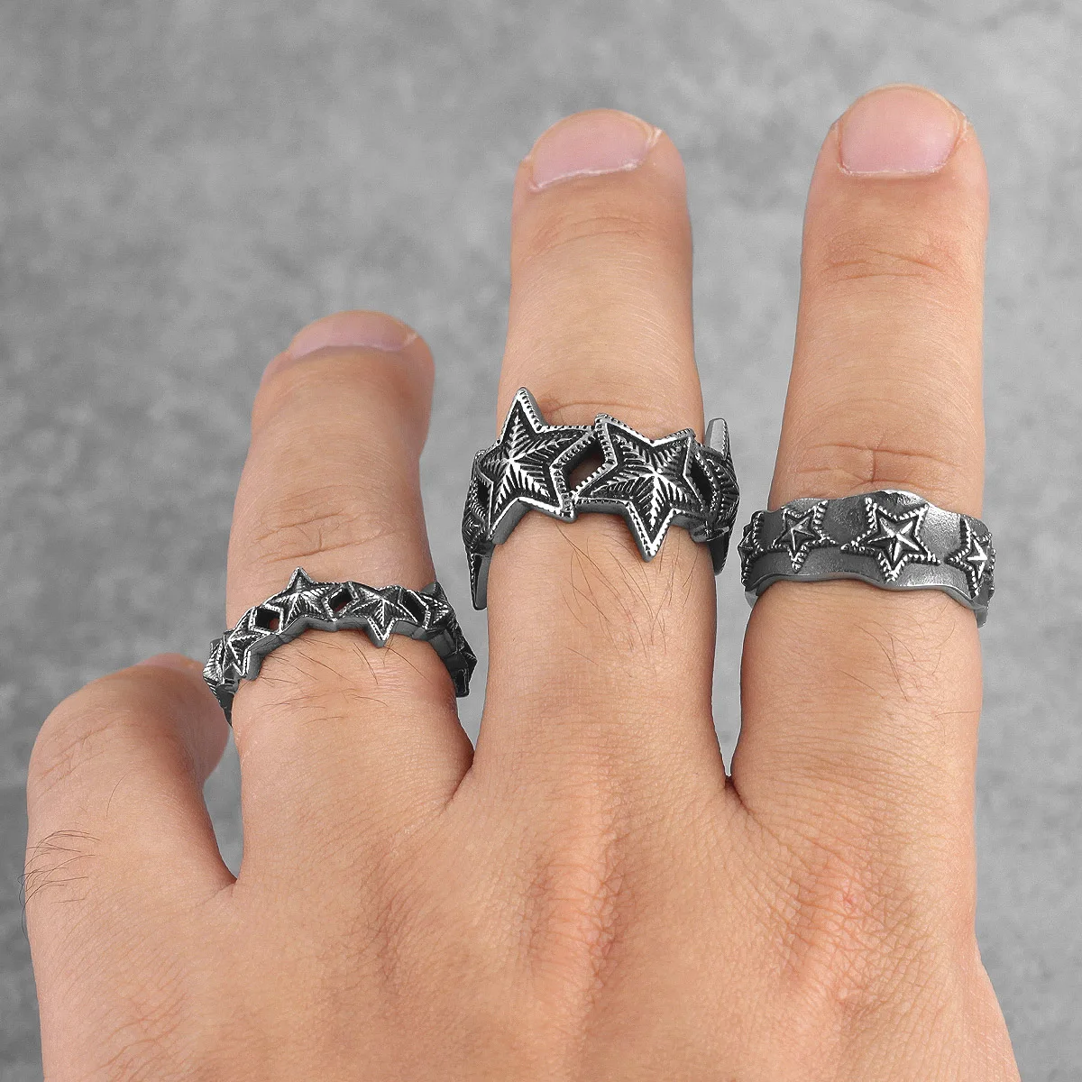 Starry Night Little Stars Stainless Steel Women Men Rings for Girl Boyfriend Lovers Couple Jewelry Creativity Gift Wholesale