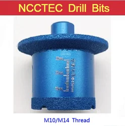 [M10 M14 5/8''-11 Thread] Diamond Brazed Double Layer Washbasin Sink Core Drill Bit for Angle Grinder Marble Ceramic Hole Opener