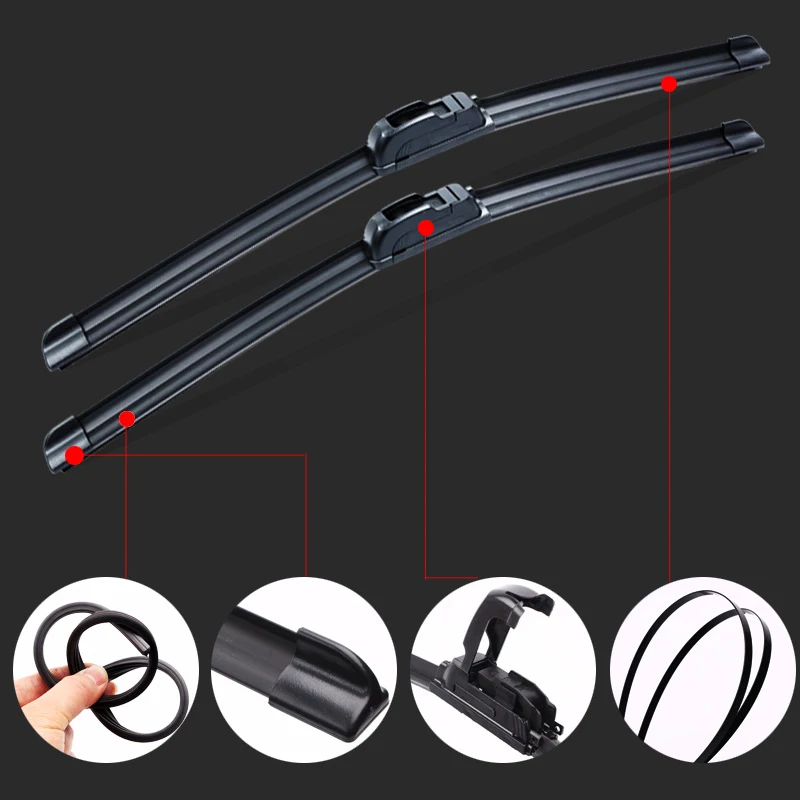 Car Windshield Wiper blades U-type Universal Soft Rubber Frameless Bracketless car wipers 14\