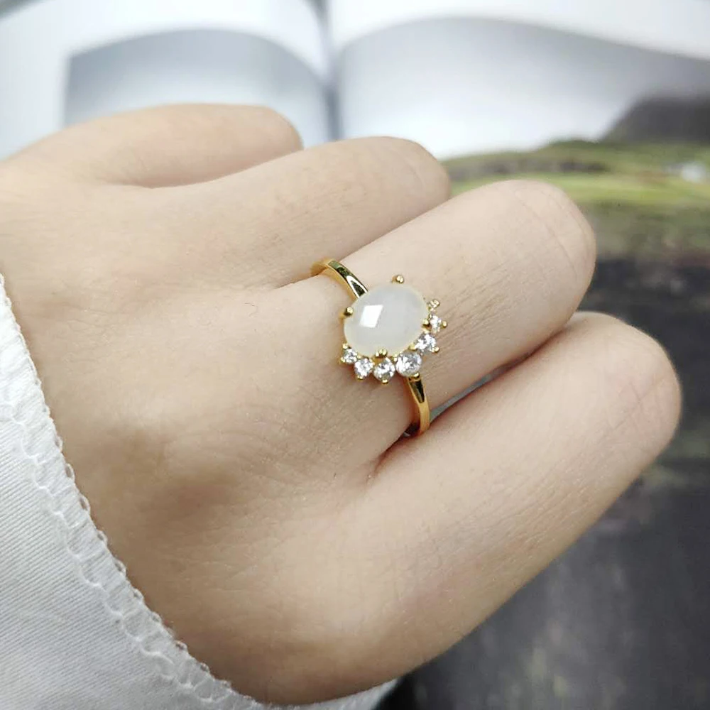 ZHOUYANG Wedding Rings For Women Unique Cute Oval Multicolor Candy Stone CZ Light Gold Color Proposal Gift Fashion Jewelry R860