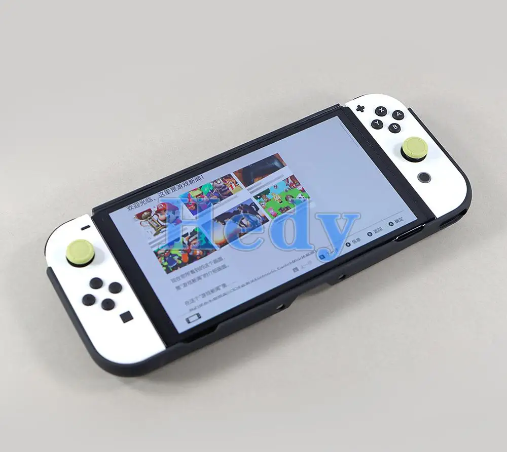 5PCS TPU Transparent Protective Case Cover Shell Frame Glass Screen Protector for Nintendo Switch OLED Console Accessories