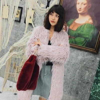 Top brand Style High-end New Fashion Women Faux Fur Coat C2  high quality