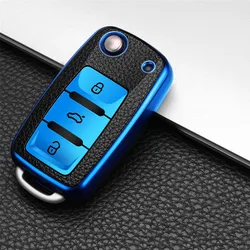 Car key case for volkswagen vw magotan polo golf 4 3 6 5 6 mk6 passat b5 b6 b8 b7 touran bora tiguan jetta lavida skoda octavia