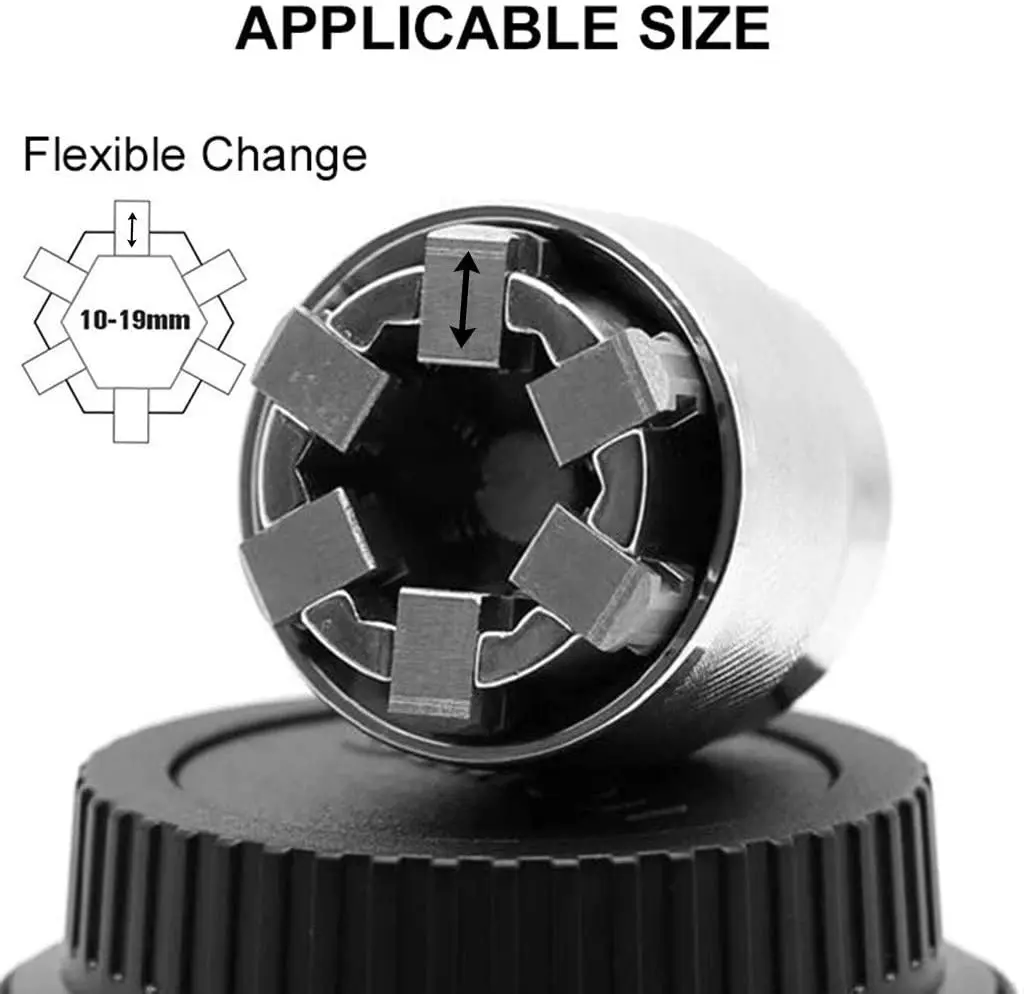 Adjustable Universal Socket Wrench Adaptive All-Fitting Multi Drill Attachment Adapter Socket Fit Any Standard 3/8" Drive Wrench