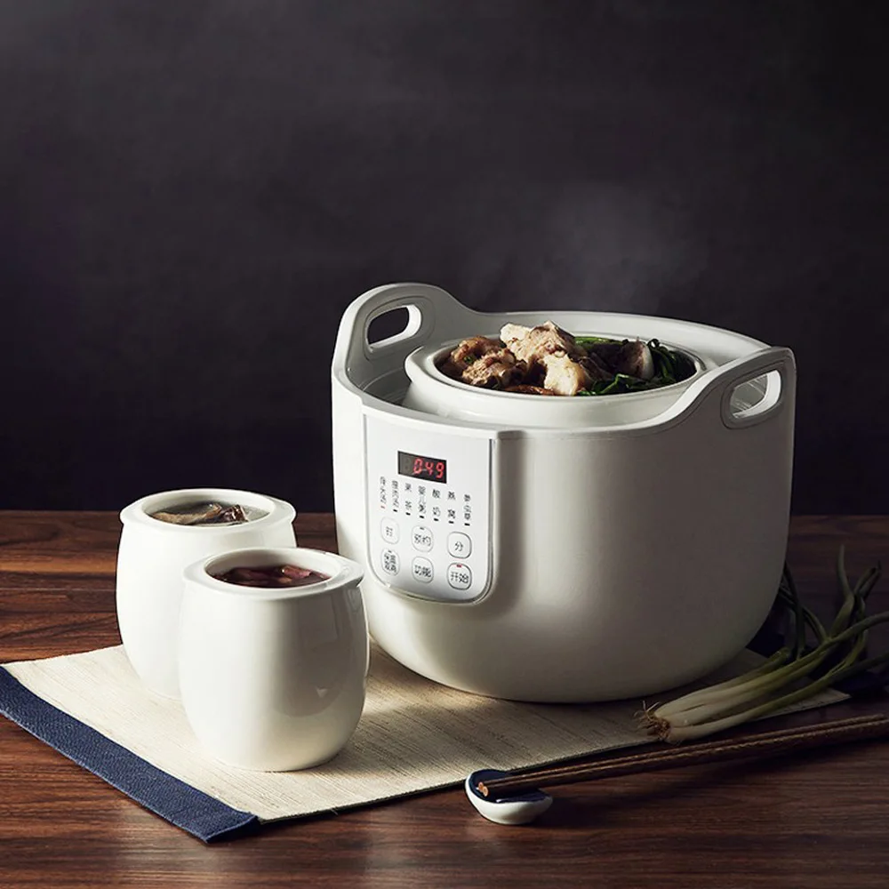 Electric stew pot white porcelain water-proof bird's nest stew pot