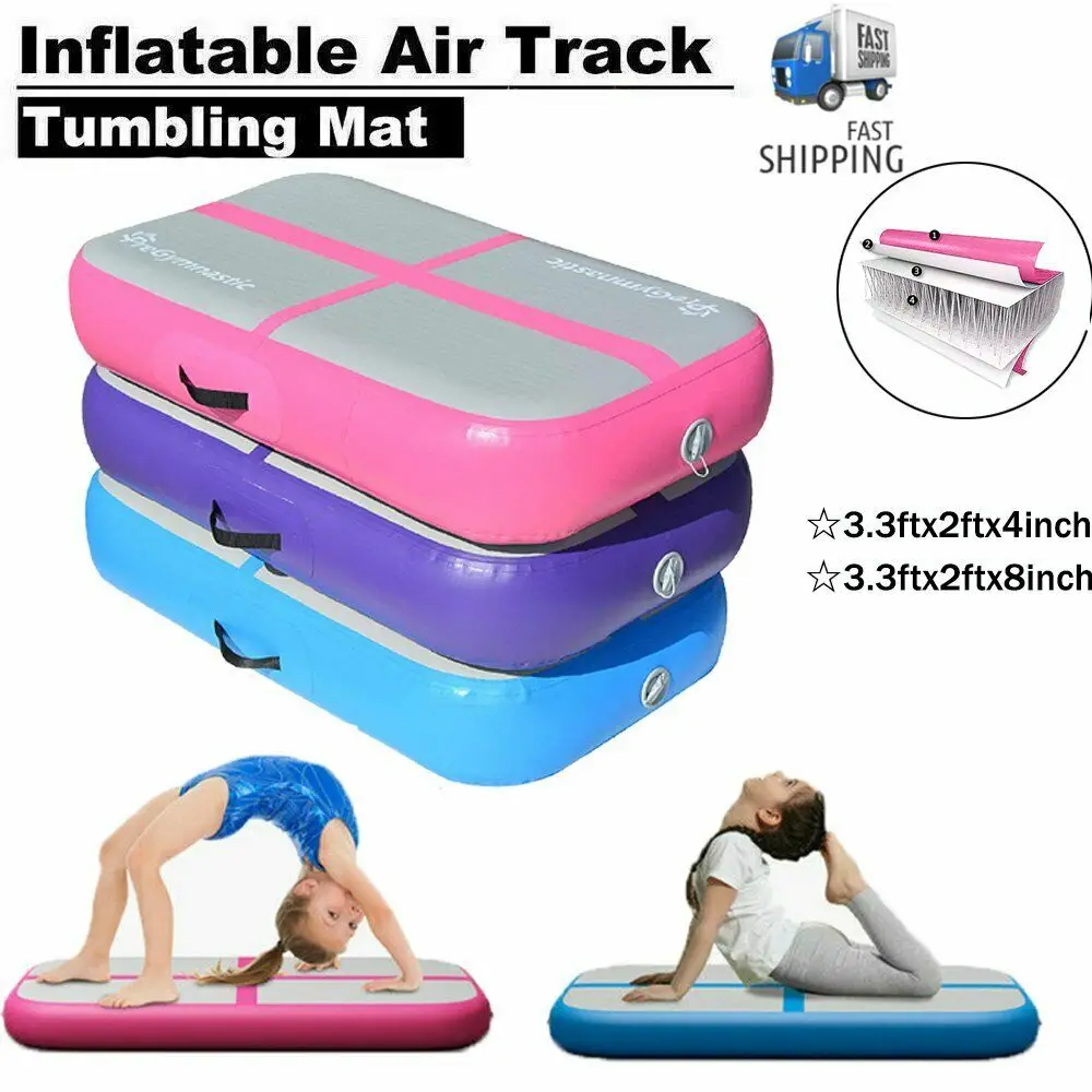 Kostenloser Versand Mini Aufblasbare Gymnastic Airtrack Tumbling Yoga Air Trampolin Track Für Geburtstag Training Taekwondo Cheerleading