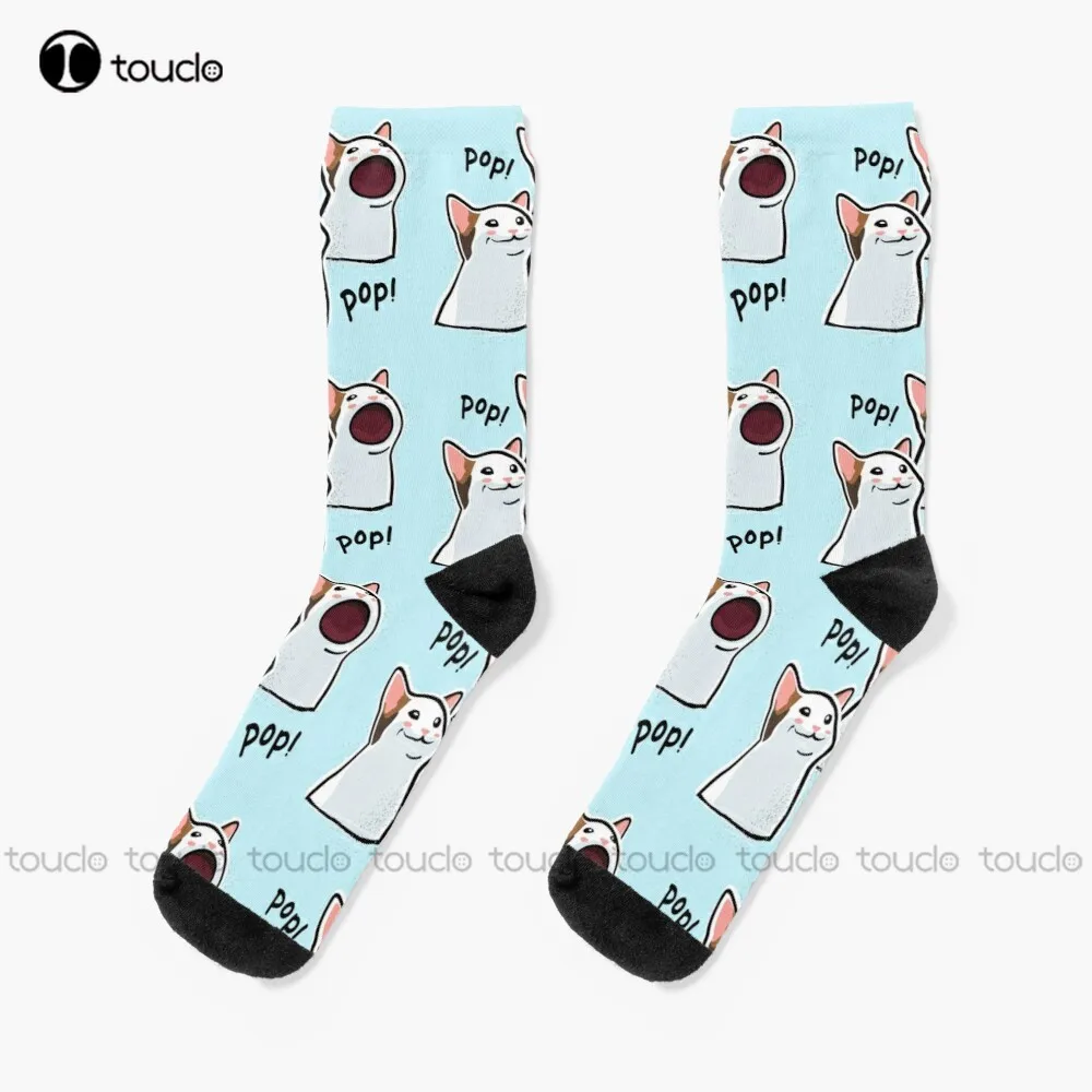 

Pop Cat Meme / Popcat / Popping Cat Socks Slouch Socks Personalized Custom Unisex Adult Teen Youth Socks 360° Digital Print