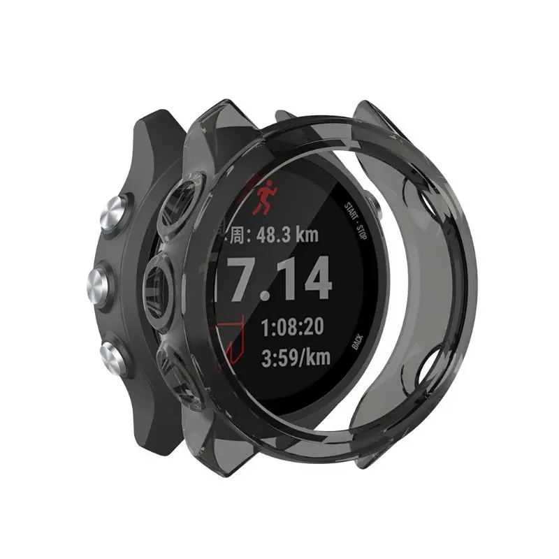 واضح إطار من البولي يوريثان حامي ساعة غلاف حماية شل ل Garmin Forerunner 645 الموسيقى/64 سوار ساعة ذكية اكسسوارات