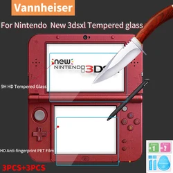9H Tempered Glass For Nintendo New 3DS XL LL Screen Protector + Down PET Full Cover Game Console Protective Film Guard 3DS XL/LL