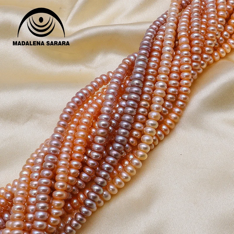 MADALENA SARARA  9-10mm Round Button Shape Freshwater  Pearl Strand For DIY Jewelry Making 40-42pcs/Strand