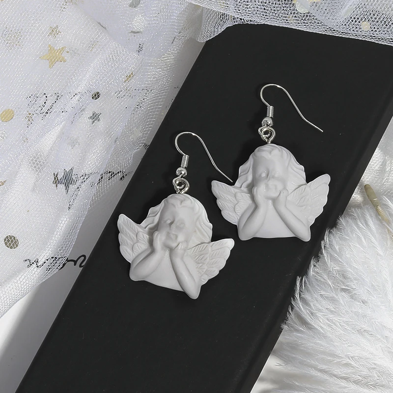 Cute Cupid Angel Drop Earrings for Women Vintage Angel Pendant Brincos Fashion Cool Friendship Gifts