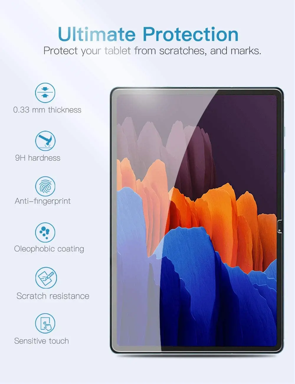 Tempered Glass Film for Samsung Galaxy Tab S7 T870/T875  Tablet HD Scratch Resistant Waterproof Protective Film