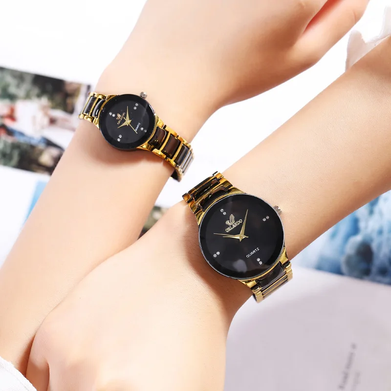 

Couple watches Men Luxury Famous Brand Lover's Watch Women Casual Stainless Steel Watches For Women Relogio Feminino For Gifts