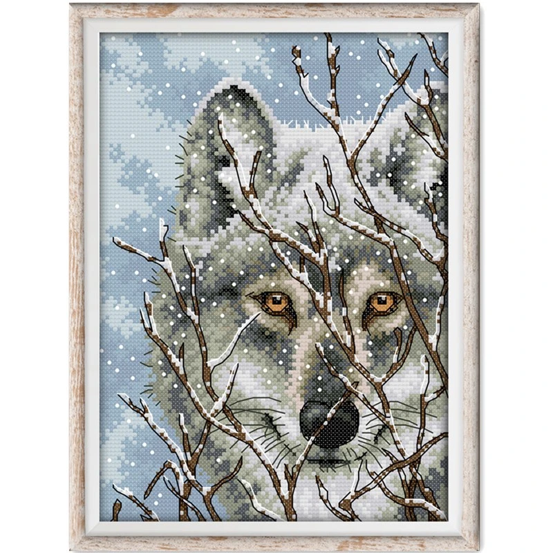 Wolf 3 cross stitch kit aida 14ct 11ct count printed canvas stitches embroidery DIY handmade needlework