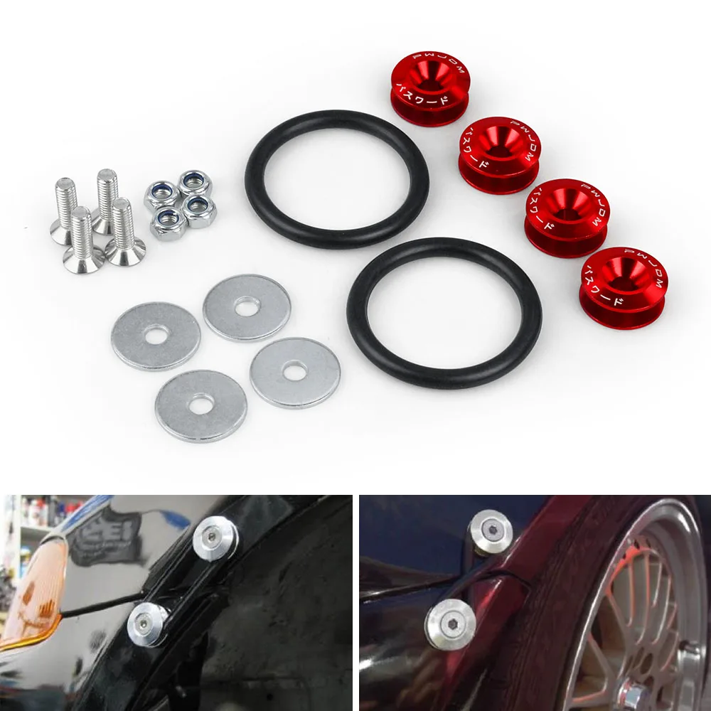 

Tuning Car Universal Quick Release Fasteners with Logo Aluminum Bumper Quick Release Fasteners Fender Washers RS-QRF001