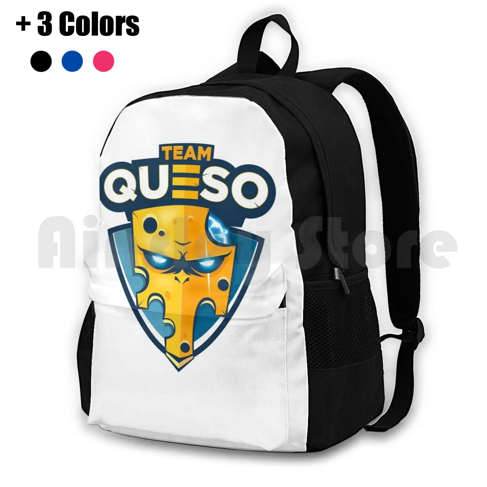 Team Queso Outdoor Hiking Backpack Riding Climbing Sports Bag Team Queso The Esports Tournament App Crown Fun Funny Logo Clan