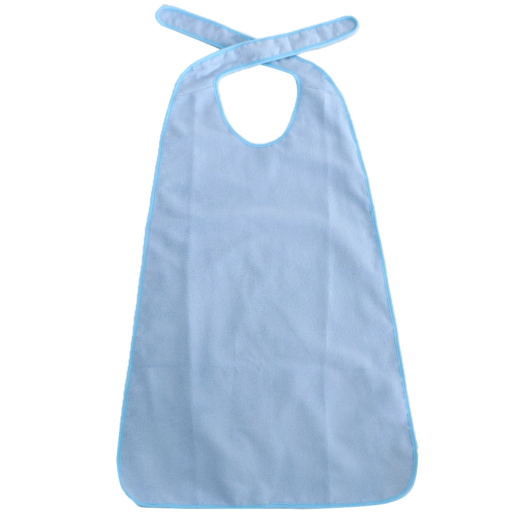 Large Terry Cloth Adult Elders Bibs Waterproof Mealtime Protector Disability Aid Apron 22\'\'x 35\'\'