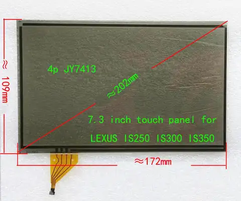 7.3 7.4 inch Resistive touch screen For Lexus IS250 IS300 IS350 Dedicated touch screen 4pin LTA070B511F LTA070B510F